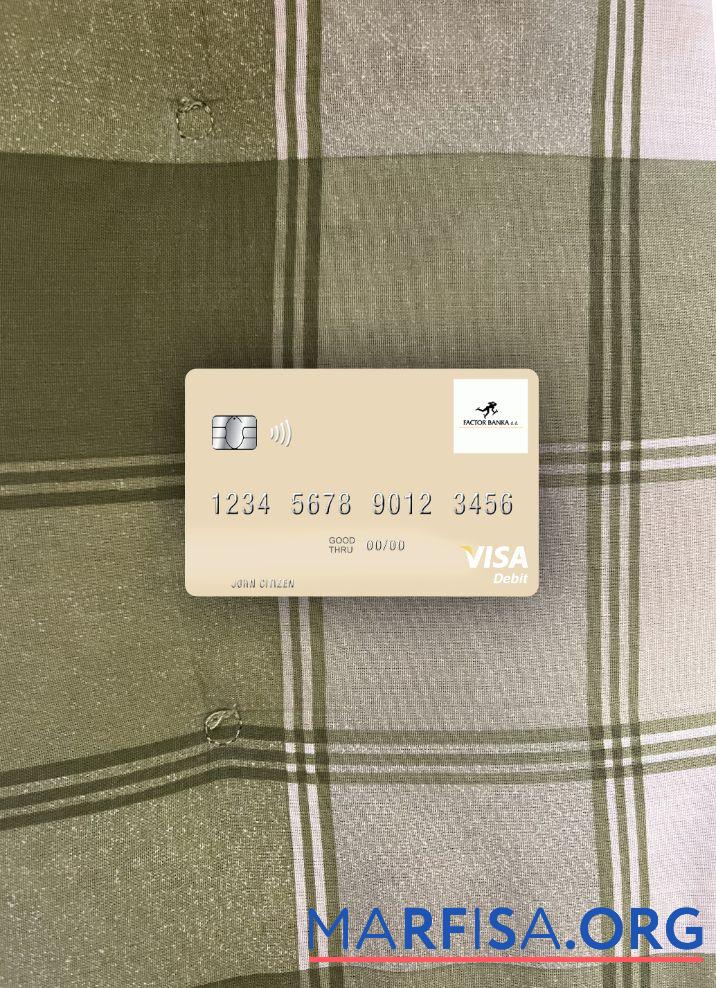 Blank Slovenia Factor banka visa debit card photolook front sample
